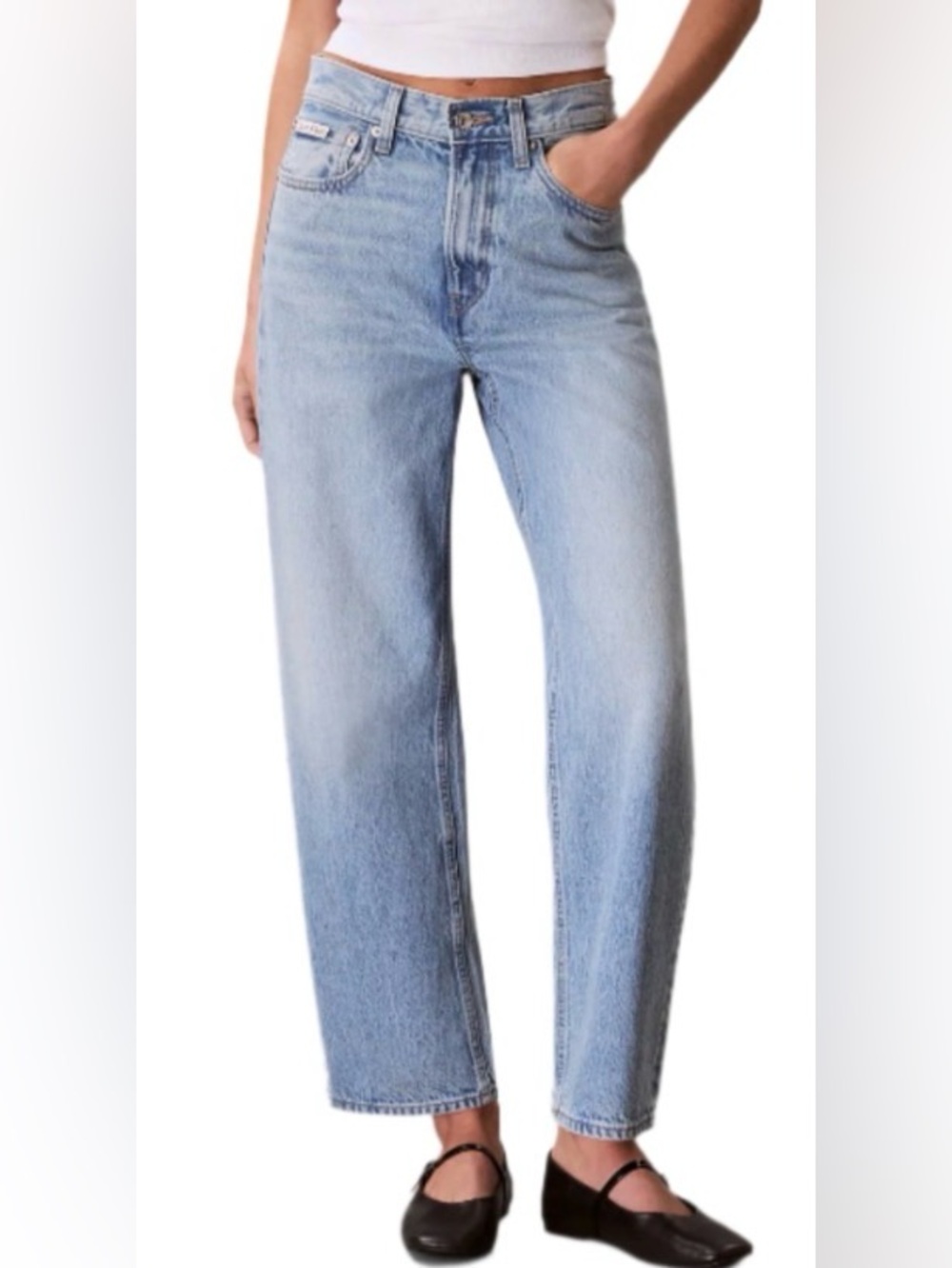 Calvin Klein•Barrel High Rise Loose Fit Slight Taper Jeans•Size 28WR•NWT